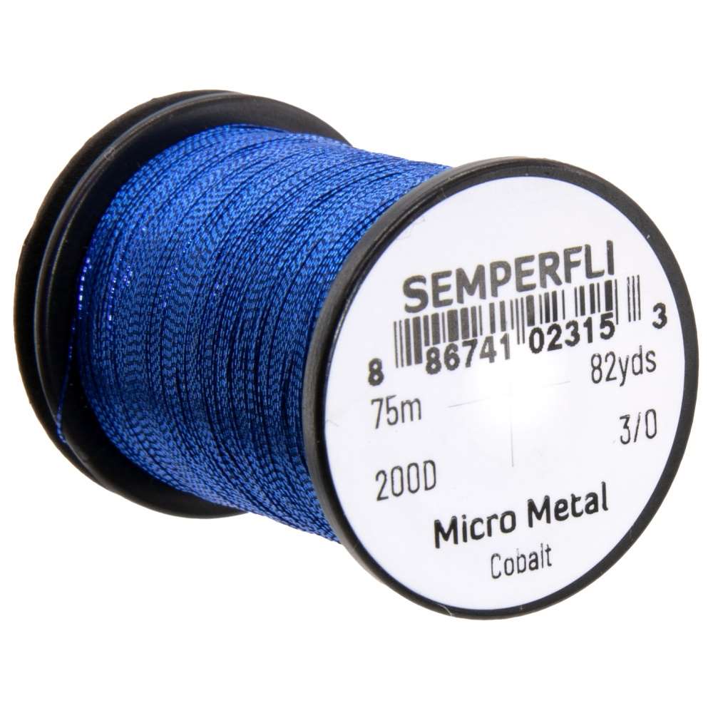Semperfli Micro Metal Hybrid Thread, Tinsel & Wire Cobalt Fly Tying Materials (Product Length 82 Yds / 75m)